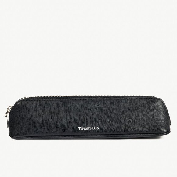 Tiffany & Co. Black Saffiano Leather Pencil Case - Picture 1 of 9